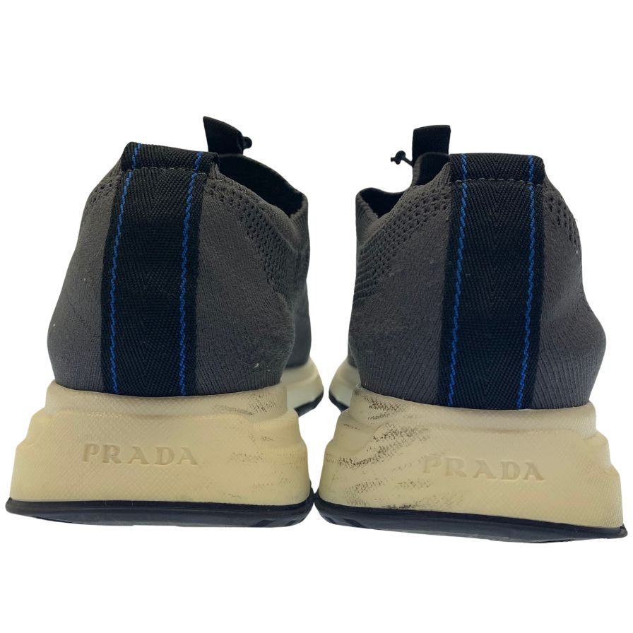 中古◆プラダ スニーカー 3491 メッシュ ニット サイズ6.5 グレー系 メンズ PRADA【AFC40】