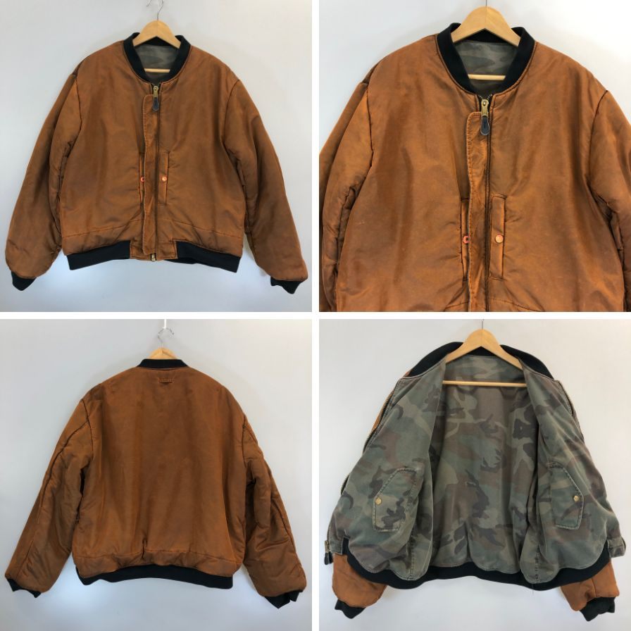 美品◆フォステックスガーメンツ MA-1 ボンバージャケット リバーシブル カモフラ メンズ サイズXL F.M.C.D FOSTEX GARMENTS 【AFA18】