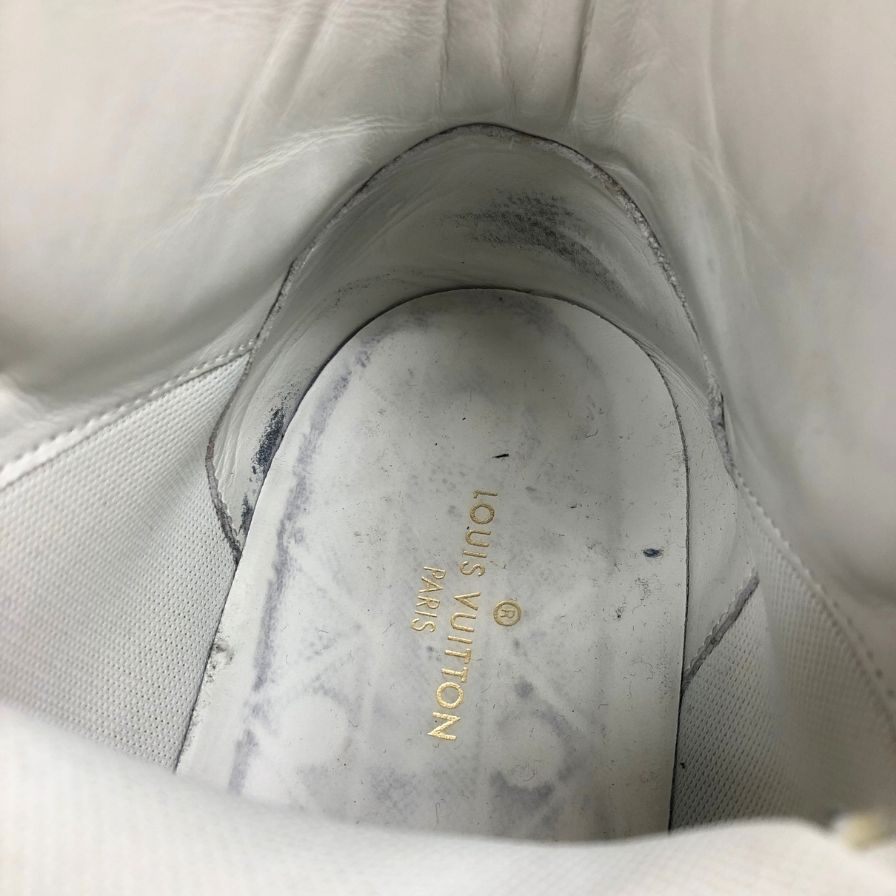 ルイ ヴィトン メンズ レザーハイカット スニーカー リヴォリ ライン エンボス モノグラム MS0199 サイズ7 1/2 ホワイト LOUIS VUITTON 約25.5cm【AFC4】