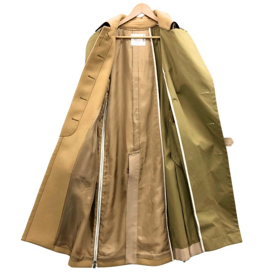 極美品◆サカイ 19年製 再構築コート レディース サイズ1 19-04534 ベージュ sacai 【AFB11】
