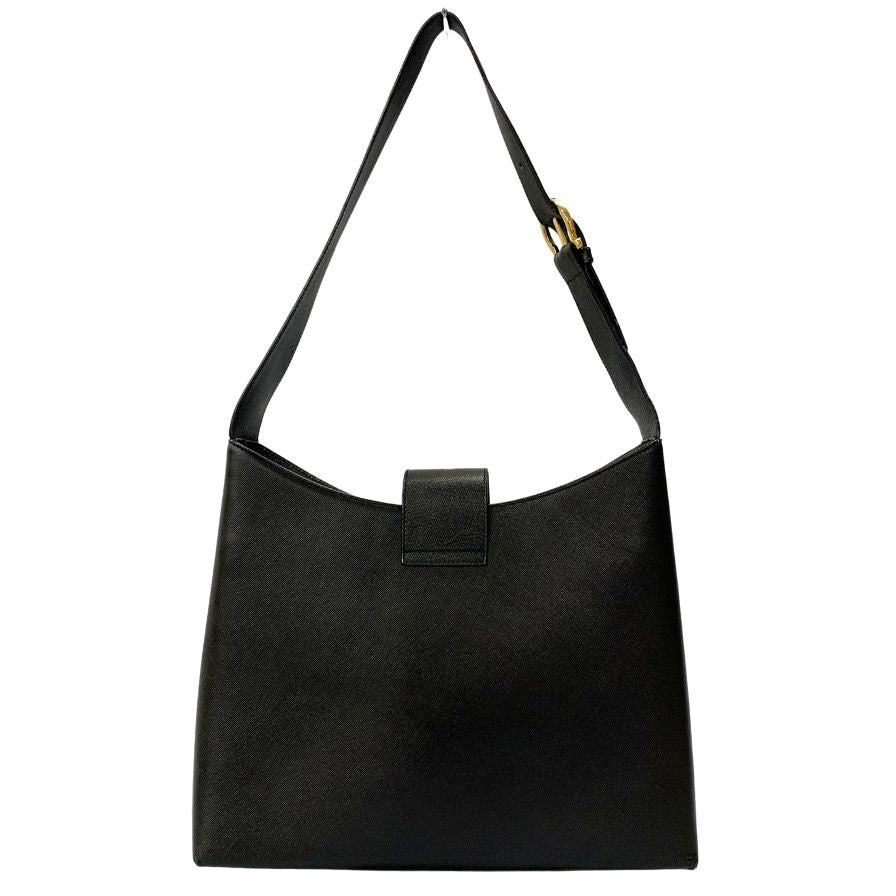 サルヴァトーレ フェラガモ ショルダーバッグ ガンチーニ 金具 レザー AQ21-8662 ブラック ゴールド Salvatore Ferragamo【AFE12】