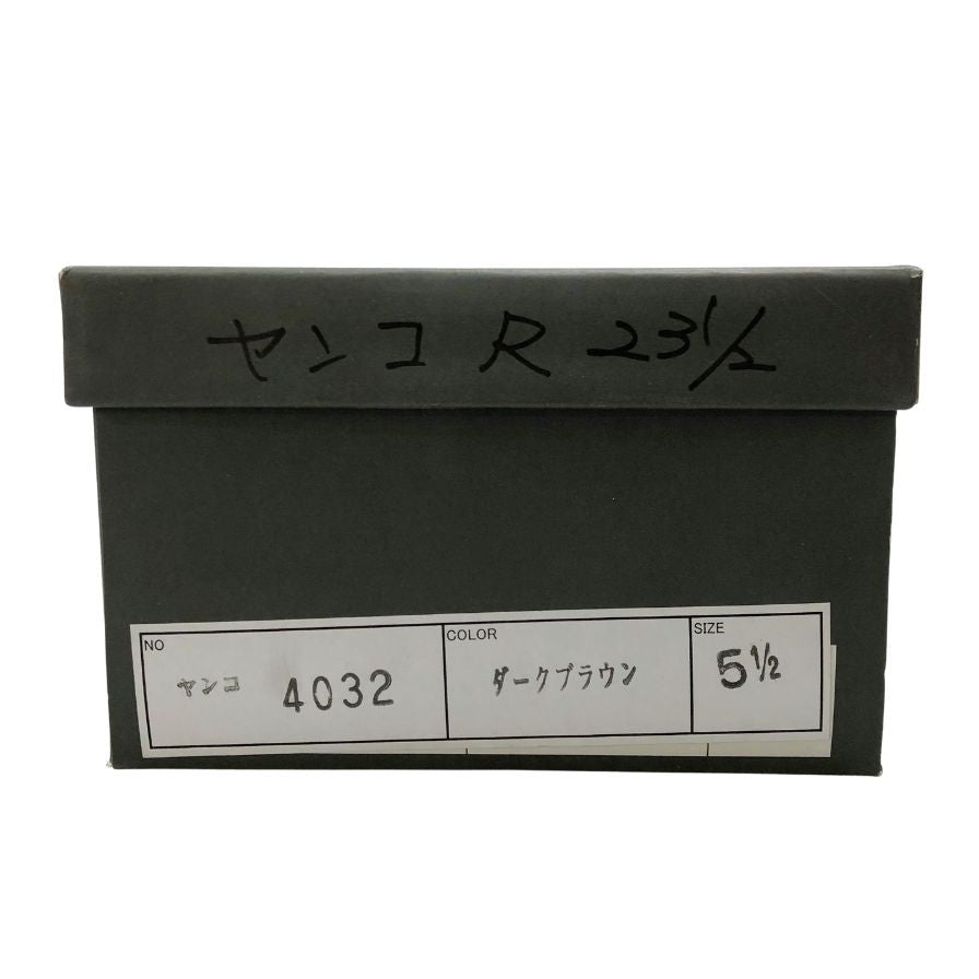 ヤンコ レザーシューズ ウイングチップ カーフ ブラウン メンズ サイズ5.5 YANKO 約24.0cm【AFD9】