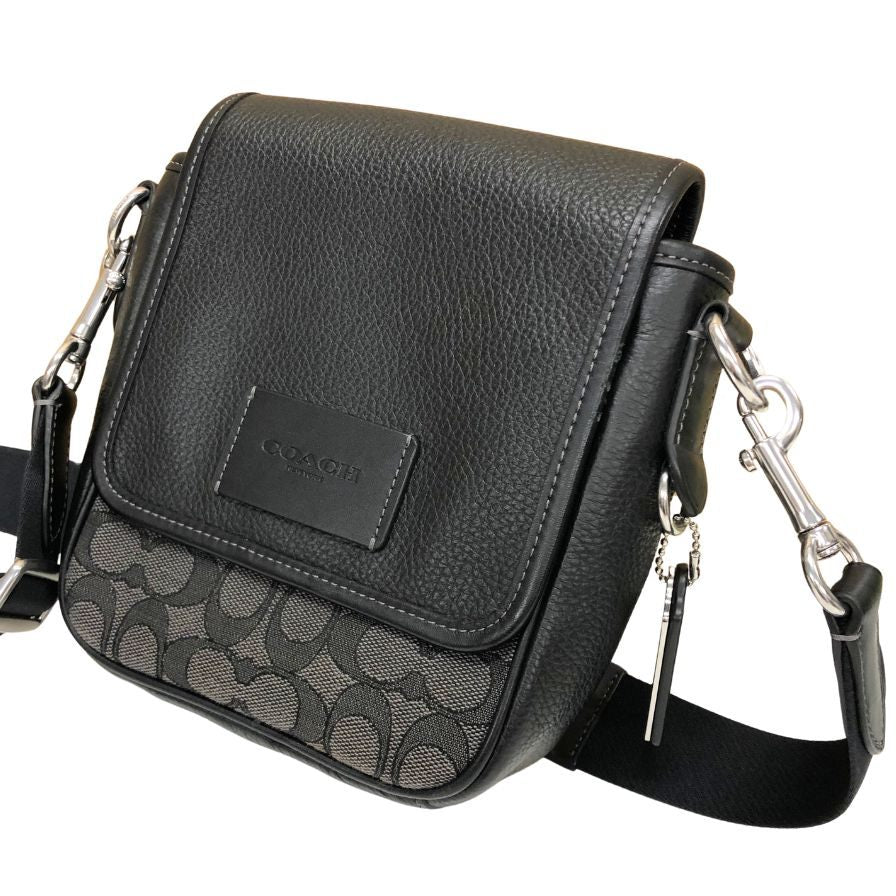 コーチ ショルダーバッグ ルーカス クロスボディ シグネチャー ジャカード CO915 ブラック COACH【AFE11】