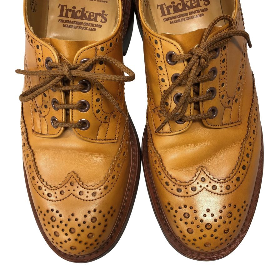 トリッカーズ レザーシューズ バートン ウィングチップ M5633 ベージュ メンズ サイズ8 Tricker`s BOURTON ビジネスシューズ 約26.5cm【LA】【中古】