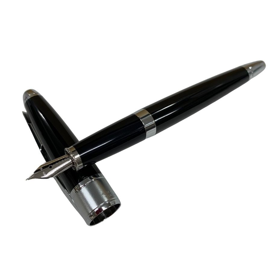 クロス 万年筆 ブラックラッカー EST1846 ペン先18K750 ブラック×シルバー CROSS【AFI4】