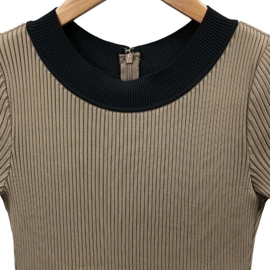 美品◆エポカ ニットワンピース ブラウン×ブラック レディース サイズ38 EPOCA 【AFB22】