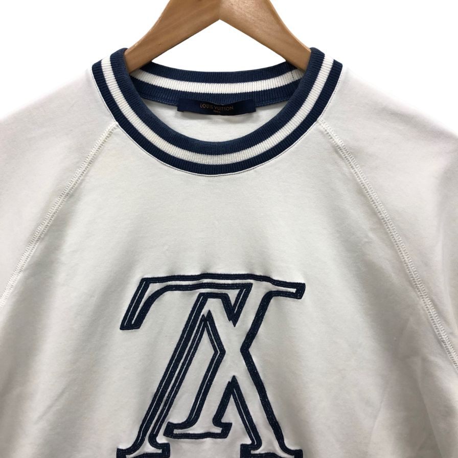 美品◆ルイヴィトン Tシャツ アップサイドダウン ビッグロゴ ホワイト メンズ サイズL Louis Vuitton 【AFB25】