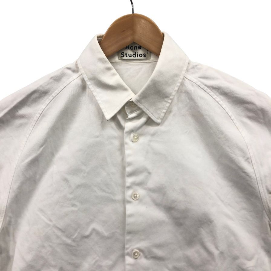 美品◆アクネ ストゥディオズ ボタンダウンシャツ 半袖 メンズ コットン サイズ 46 ホワイト ACNE STUDIOS 【AFB27】