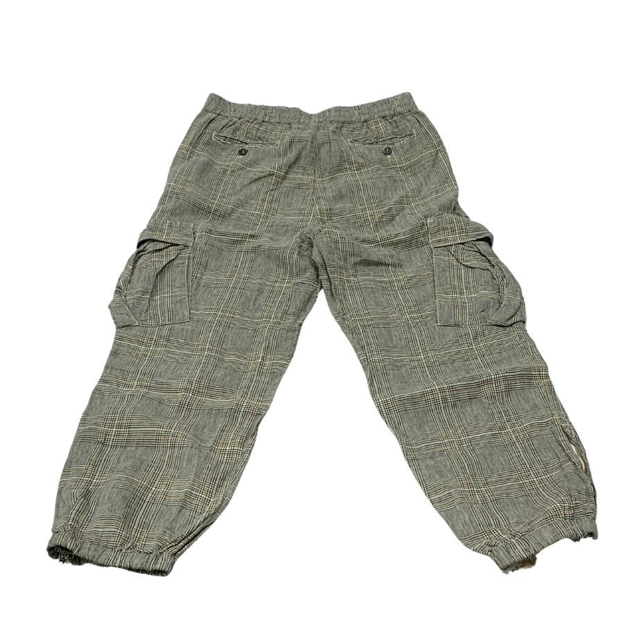 バレナ イージーパンツ チェック柄 コットン リネン グレー系 サイズ50 メンズ BARENA 【AFB24】