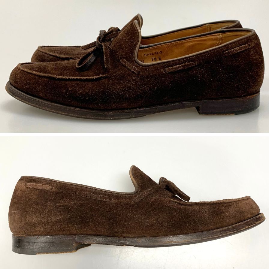 クロケット&ジョーンズ ローファー タッセルローファー ヘイリング スエード ダークブラウン サイズ7.5 CROCKETT&JONES HAYLING 約26.0cm【AFC41】