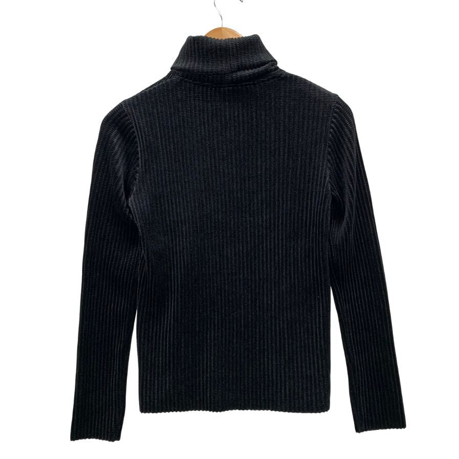 美品◆スペッチオ タートルネック ロングスリーブ トップス No.422-108 プリーツ ベロア風 ブラック レディース サイズ40 SPECCHIO 【AFB21】