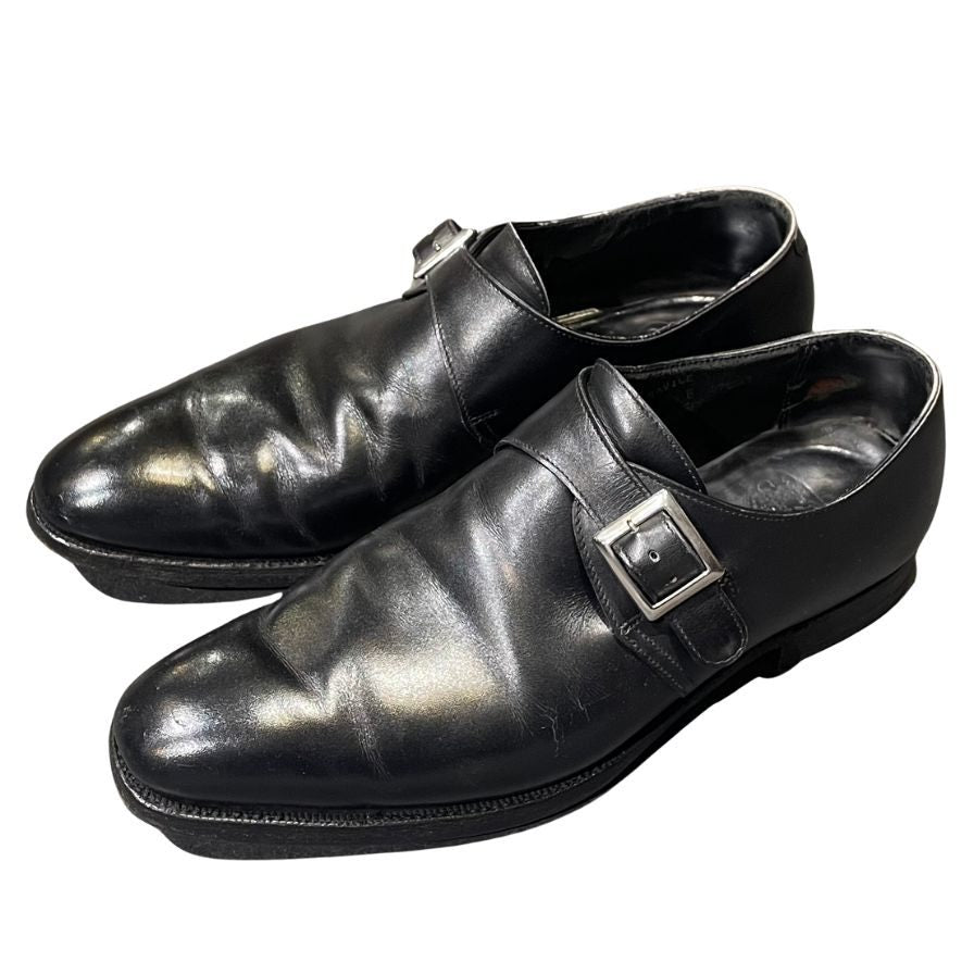 クロケット&ジョーンズ サヴィル シングルモンク ブラック サイズUK7.5E Crockett&Jones ビジネスシューズ 約26.0cm【LA】【中古】