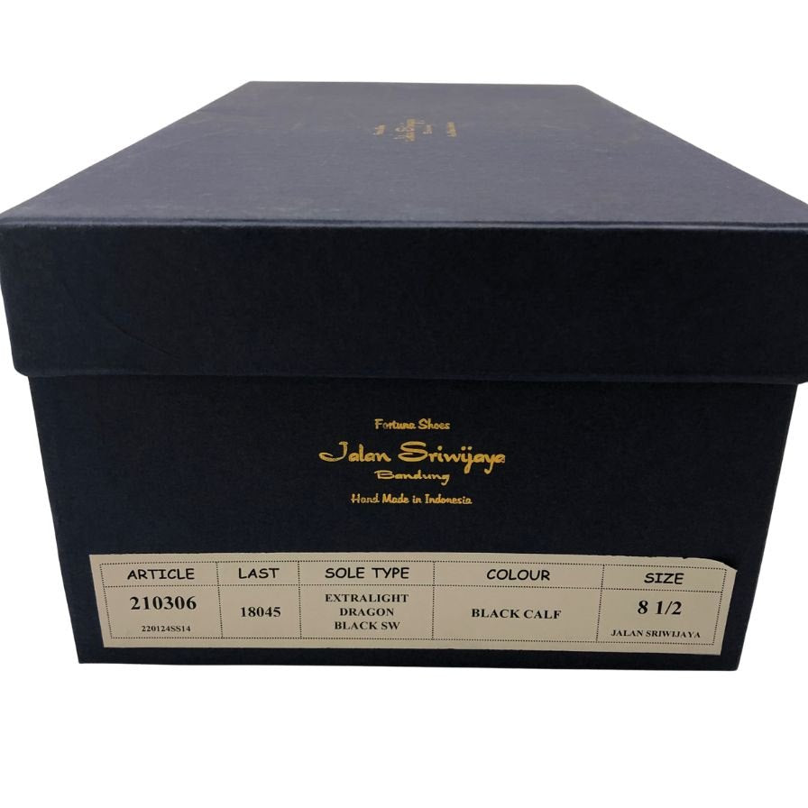 ジャランスリウァヤ レザースニーカー インテリジェンス シューズ 210306 カーフ ブラック サイズ8.5 メンズ Jalan Sriwijaya Intelligence Shoes 約27.5cm【AFD13】