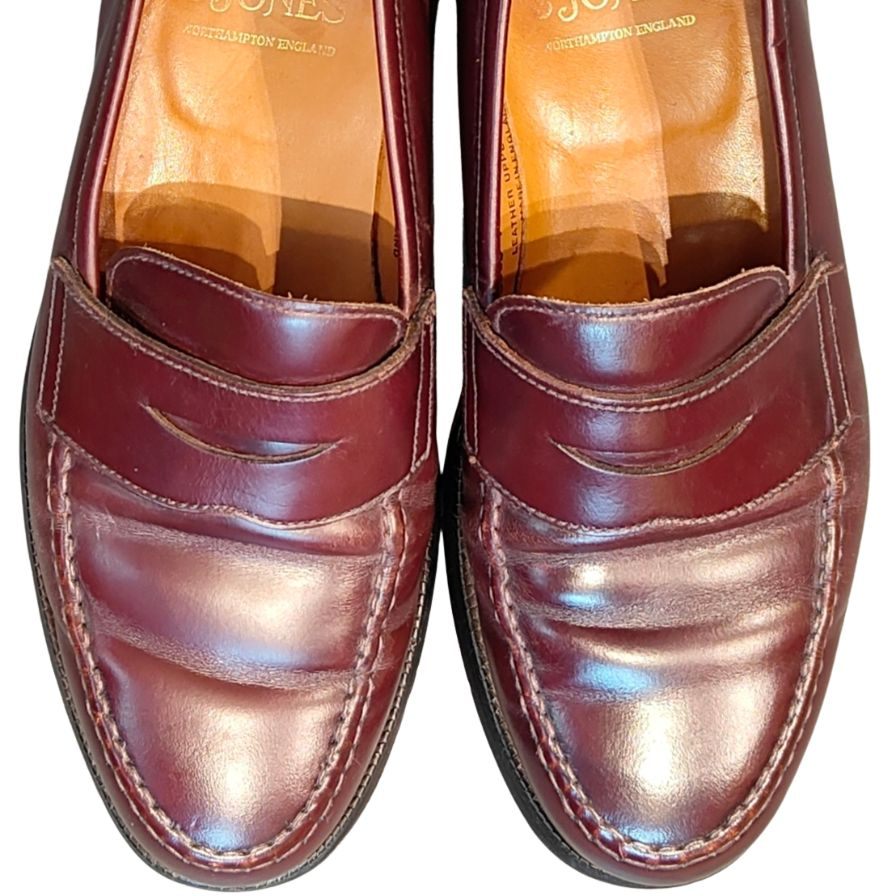 クロケット&ジョーンズ レザーシューズ ボストン バーガンディ サイズUK6E Crockett&Jones ローファー 約24.5cm【LA】【中古】