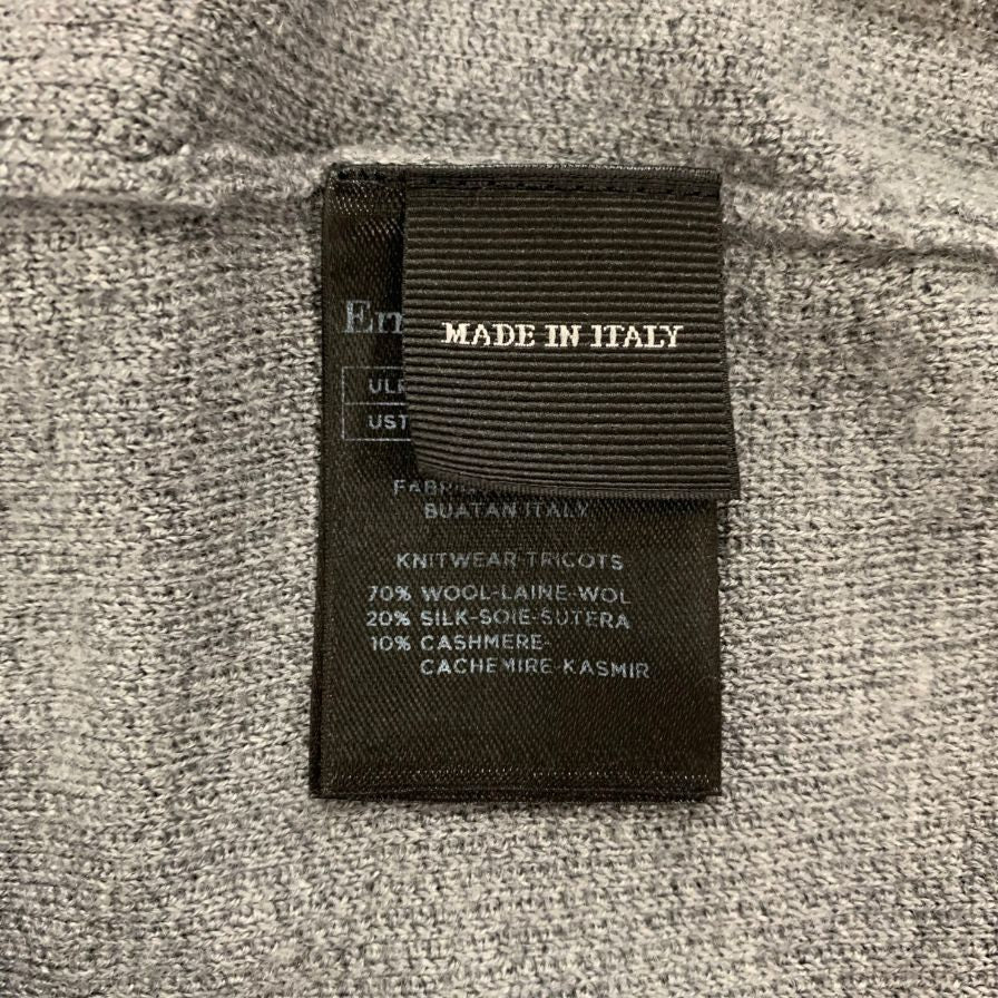 美品◆エルメネジルド ゼニア ハーフジップニット ウール カシミヤ メンズ サイズXXL グレー Ermenegildo Zegna 【AFB36】