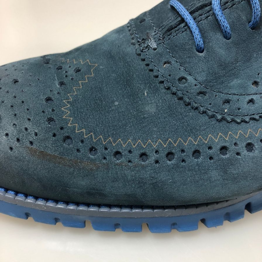 コールハーン ウイングチップ ゼログランド C35184 メンズ サイズ8.5 ブルー系 COLE HAAN ZEROGRAND 約26.5cm【AFC2】