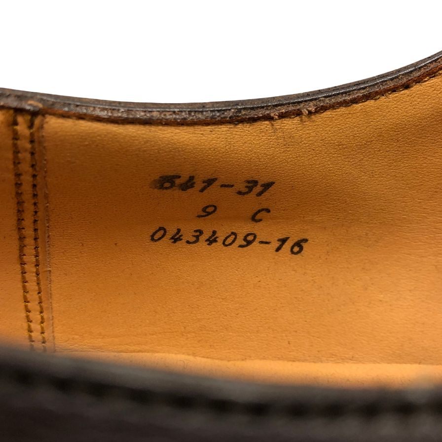 ジェイエムウエストン レザーシューズ Uチップ 641 ゴルフ 旧ロゴ ダークブラウン 9 J.M.WESTON ビジネスシューズ 約27.5cm【LA】【中古】