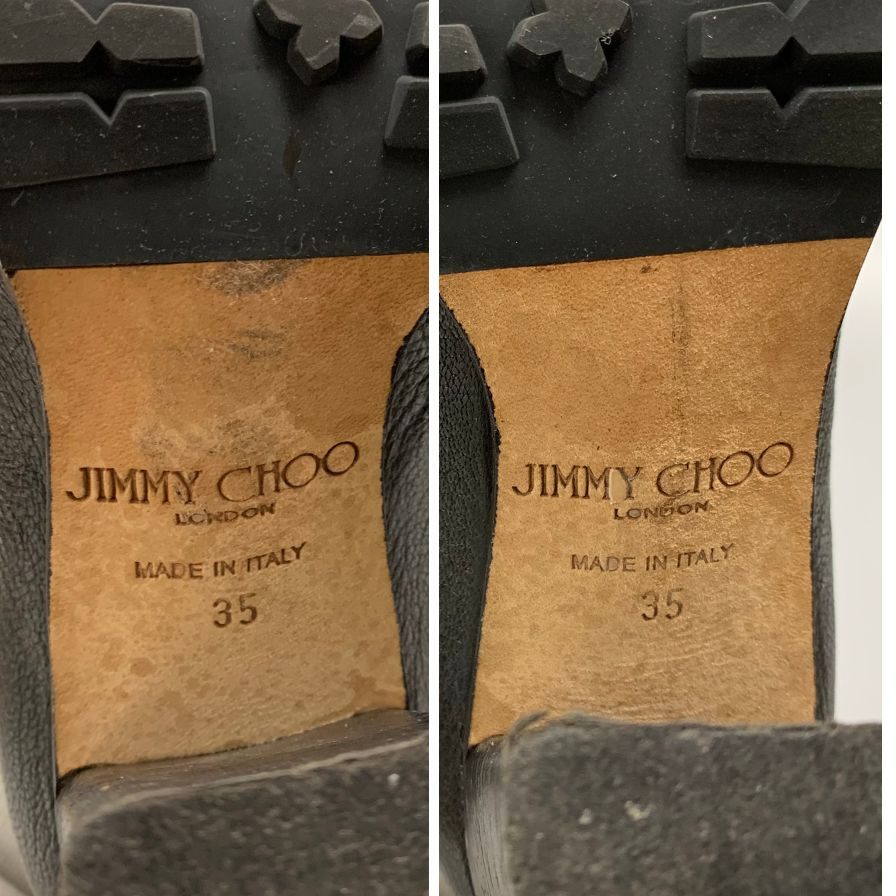 ジミーチュウ ジップアップブーツ カーフ サイズ35 レディース ブラック JIMMY CHOO 約22.5cm【AFC47】
