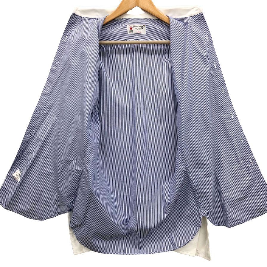 ターンブル&アッサー ワイシャツ クレリック ストライブ ブルー系 サイズ15 メンズ Turnbull&Asser【LA】
