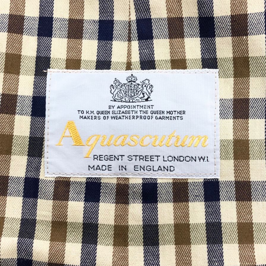 アクアスキュータム バルカラーコート 70S アクア5 ヴィンテージ イングランド製 ベージュメンズ サイズ36 Aquascutum【LA】