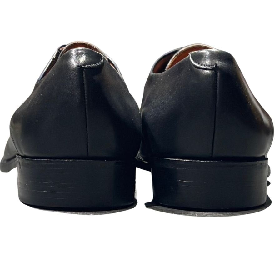 トリッカーズ レザーシューズ 筆記体ロゴ プレーントゥ ブラック サイズ6.5 メンズ Tricker's ビジネスシューズ 約25.0cm【LA】【中古】