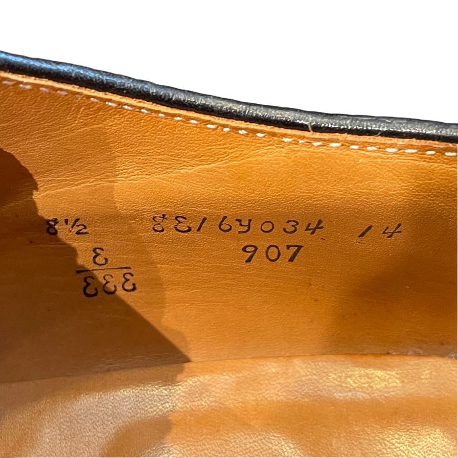 オールデン レザーシューズ 907 ストレートチップ カーフ ブラック メンズ サイズUS8.5EEE ALDEN ビジネスシューズ 約26.5cm【LA】【中古】