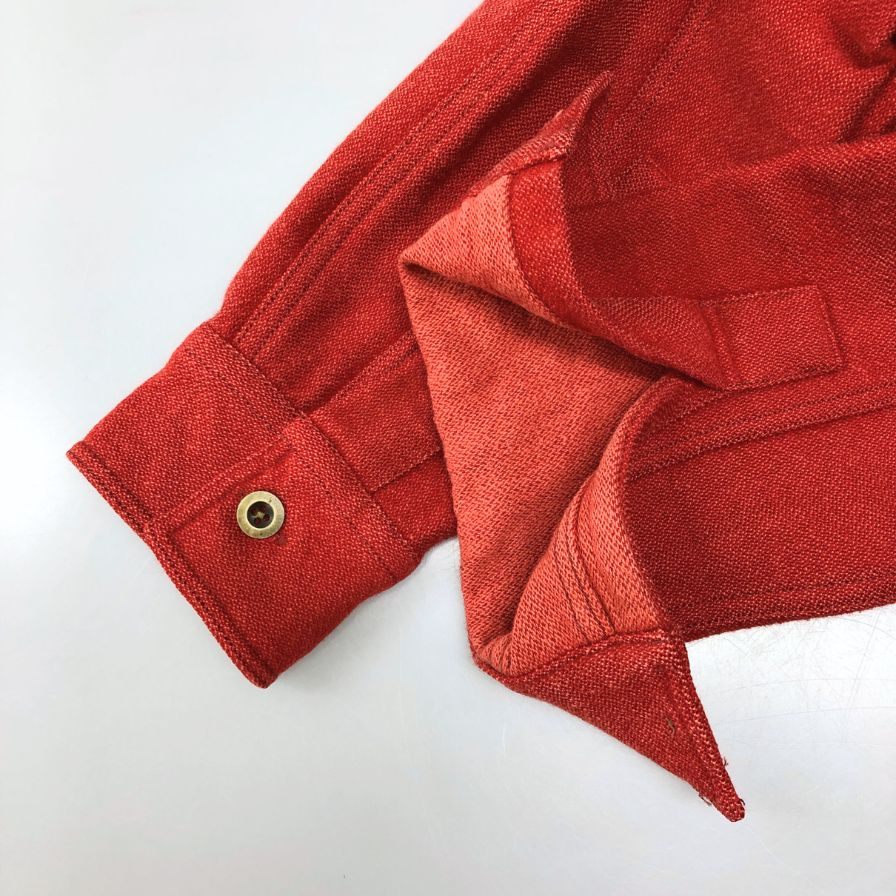 美品◆ダブルアールエル ラルフローレン シャツジャケット ウール混 レッド メンズ サイズXS RALPH LAUREN RRL 【AFB37】