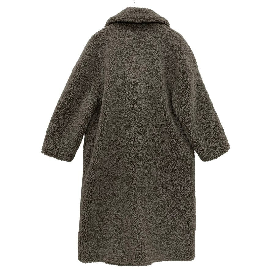 美品◆ザラ ボアコート ロング丈 グレー レディース サイズM ZARA 【AFA8】