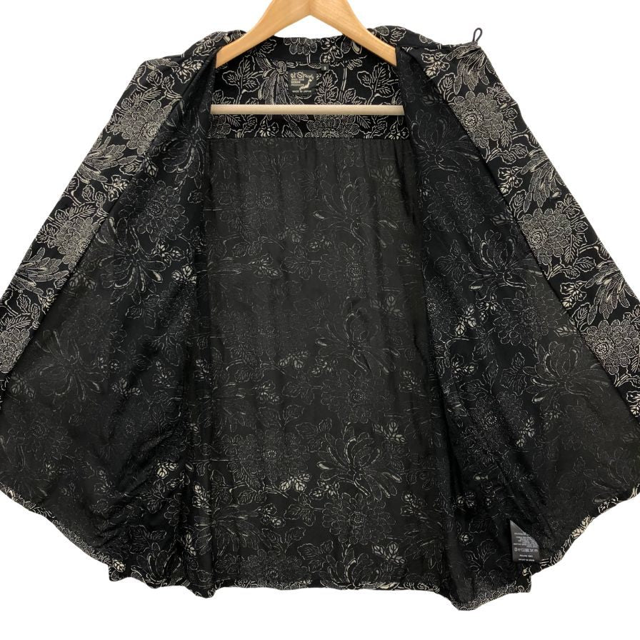 美品◆オアスロウ シャツ オンリーアーク別注 長袖 レーヨン 総柄 ブラック メンズ サイズ3 orSlow ONLY ARK 【AFB42】