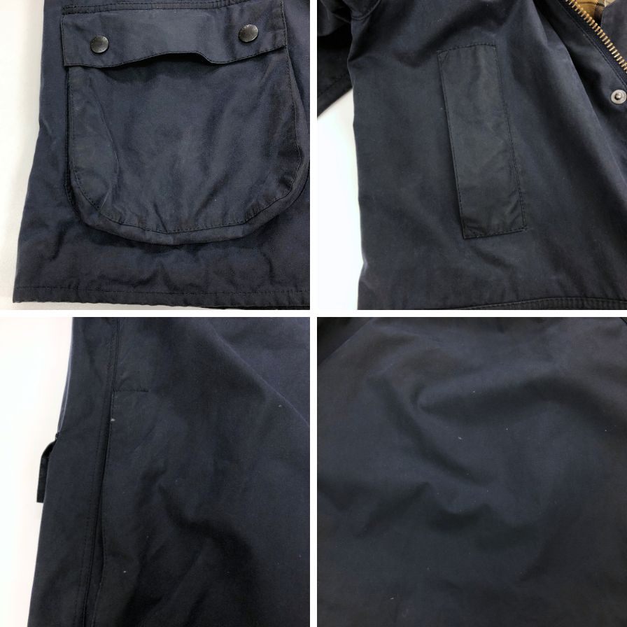 美品◆バブアー ジャケット ビューフォート SL ワックス コットン 3ワラント ネイビー メンズ サイズ42 Barbour 【AFA13】