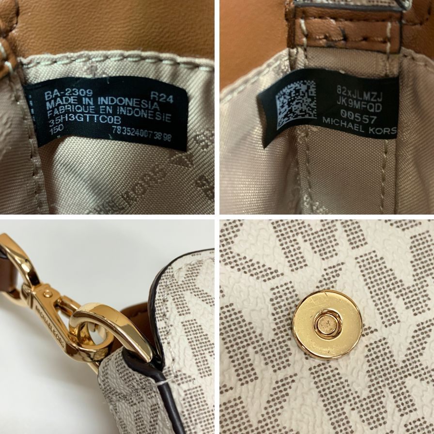 マイケルコース ショルダーバッグ フォーンポシェット JET SET ITEM レザー シグネチャー ホワイト レディース MICHAEL KORS【AFE6】