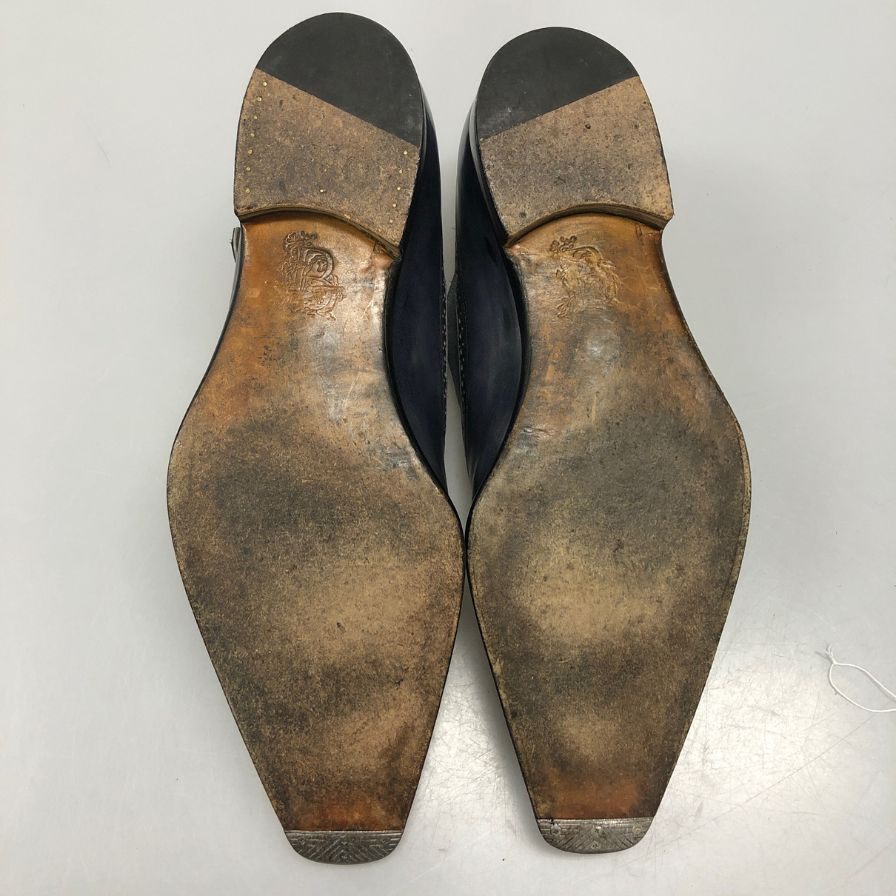 リカルド ベステッティ シングルモンク カーフ ブルー EU40.5 RICCARDO BESTETTI ビジネスシューズ 約25.0cm【LA】【中古】