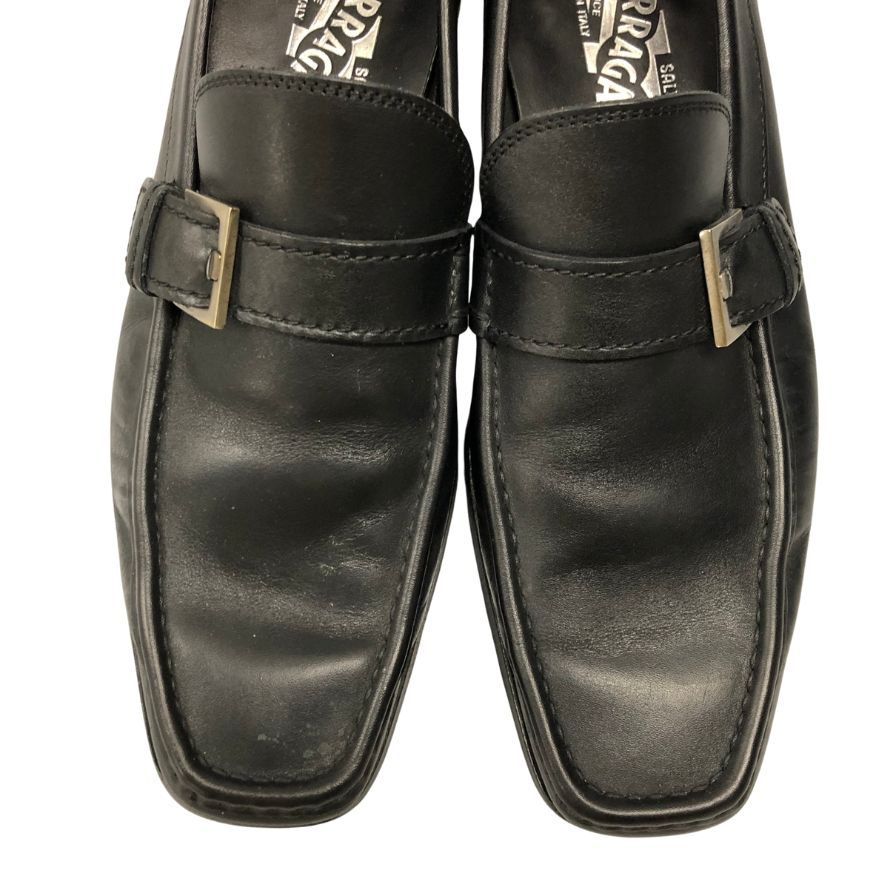 サルヴァトーレフェラガモ ローファー ガンチーニ 14301 レザー ブラック メンズ サイズ UK 7 Salvatore Ferragamo 約25.5cm【AFC44】