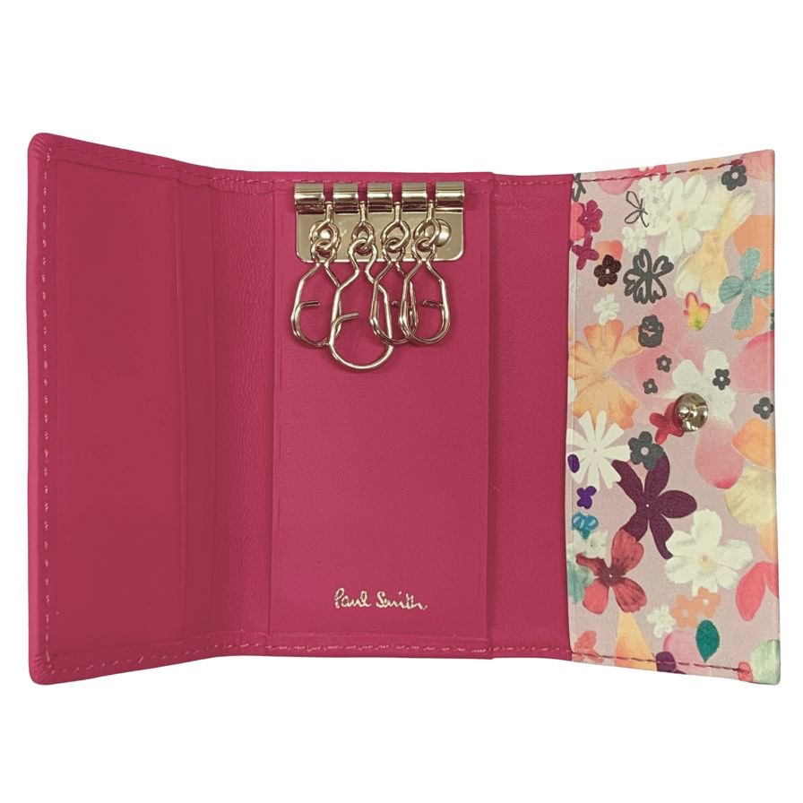 ポールスミス キーケース PWD511 レザー 花柄 レディース ピンク Paul Smith【AFI13】