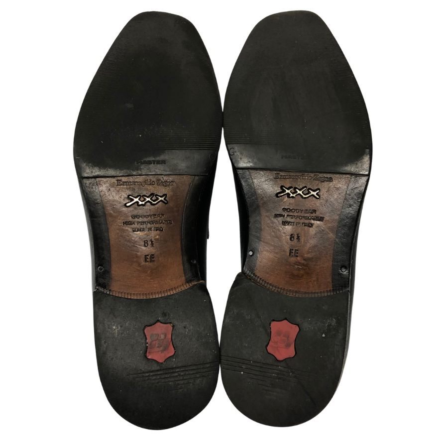 エルメネジルドゼニア クチュールライン コインローファー ダークブラウン グッドイヤー製法 メンズ 8.5EE Ermenegildo Zegna 約27.5cm【AFC5】