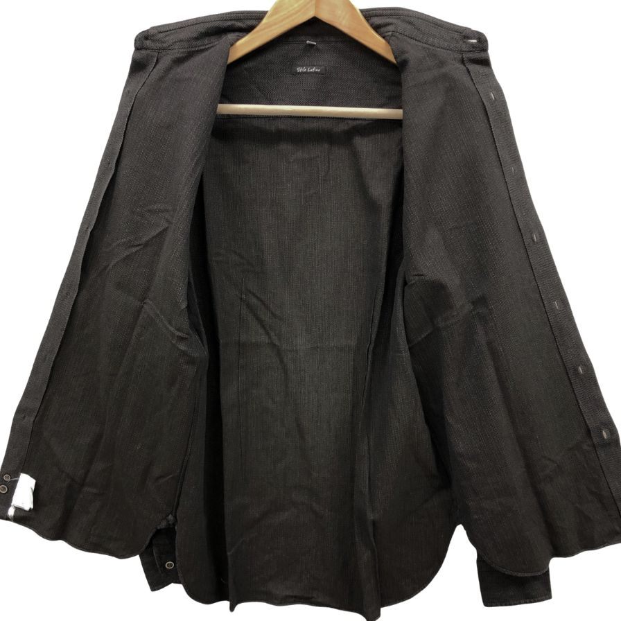 美品◆スティレラティーノ ドレスシャツ コットン ブラック メンズ サイズ50相当 Stile Latino 【AFB6】