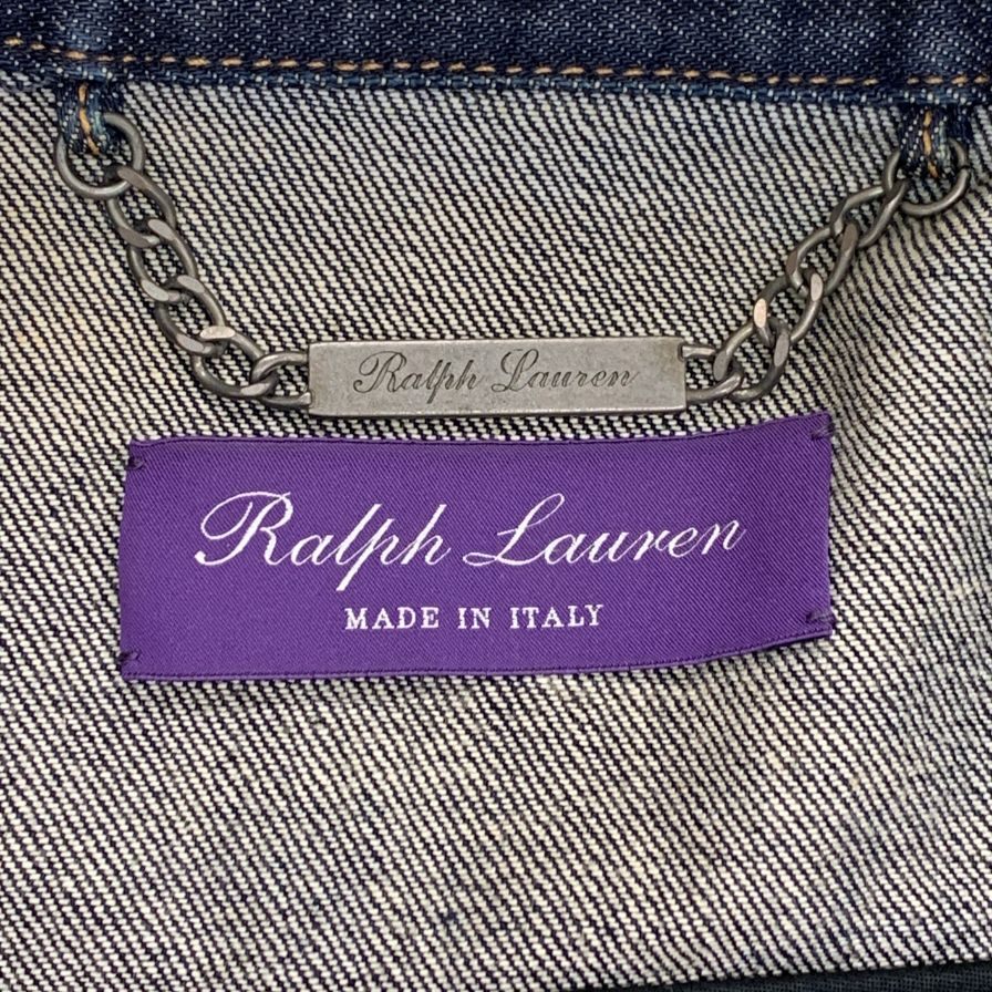 極美品◆ラルフローレン パープルレーベル デニムジャケット メンズ インディゴ サイズS RALPH LAUREN PURPLE LABEL 【AFB16】
