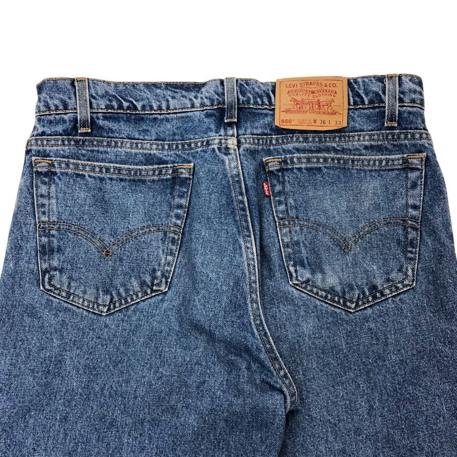 リーバイス デニム 550 ボタン裏653 USA製 インディゴ メンズ サイズ W36 L33 LEVI’S 【AFB39】