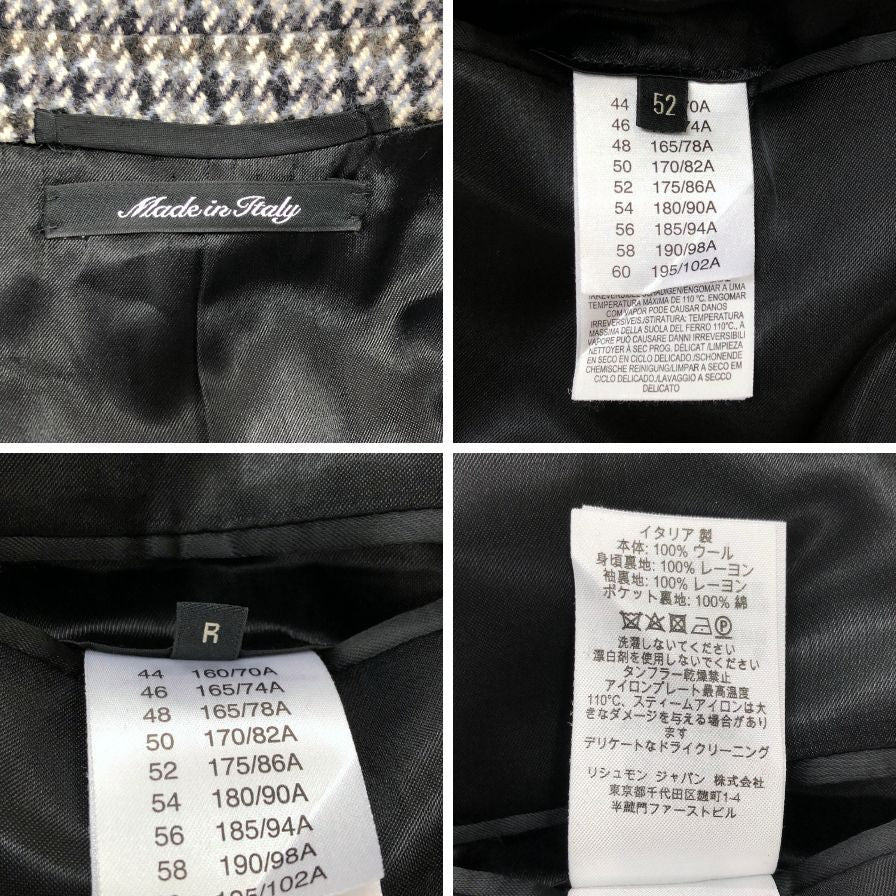 極美品◆ダンヒル ロンドン メンズ チェスターコート ウール100% イタリア製 グレー チェック サイズ52 dunhill london 【AFB42】