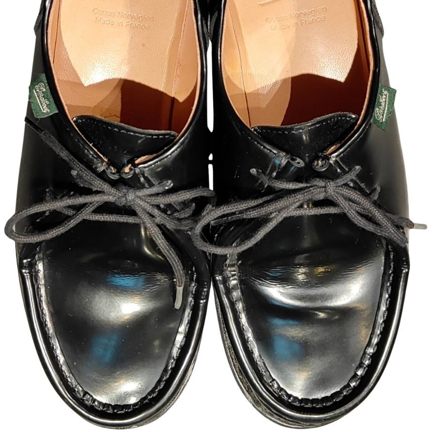 パラブーツ レザーシューズ ミカエル チロリアン カーフ ブラック メンズ サイズ39 PARABOOT MICHAEL 約24.0cm【LA】【中古】