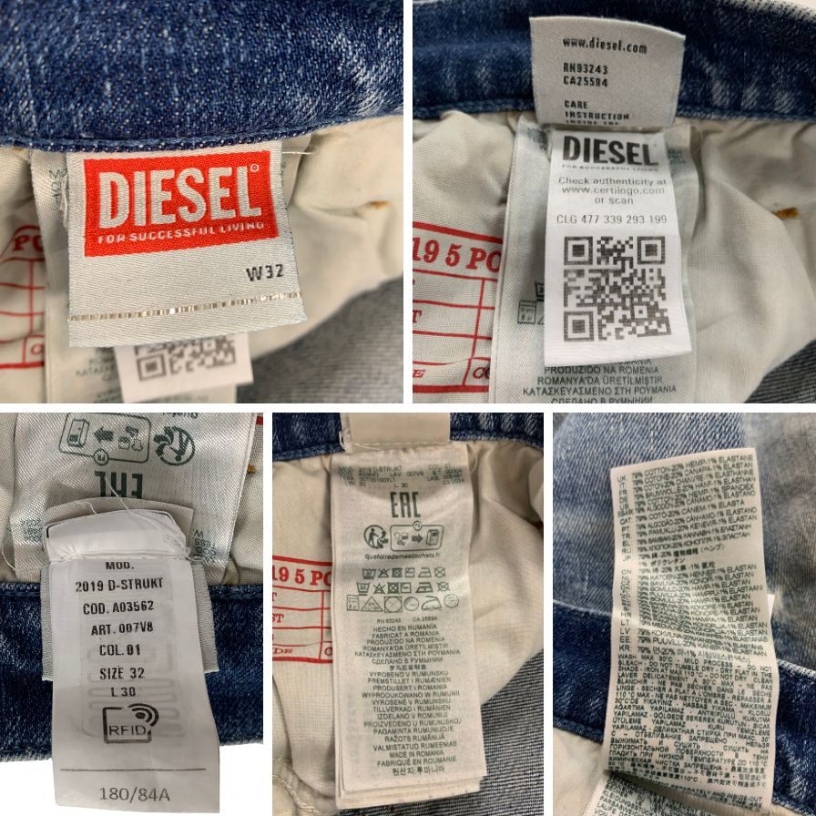 ディーゼル デニムパンツ 2019 D-STRUKT インディゴ メンズ W32 L30 A03562 DIESEL 【AFB24】
