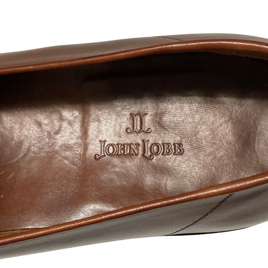 ジョンロブ アシュレイ ローファー スクエアトゥ カーフ ブラウン サイズ9E JOHNLOBB ローファー 約27.5cm【LA】【中古】