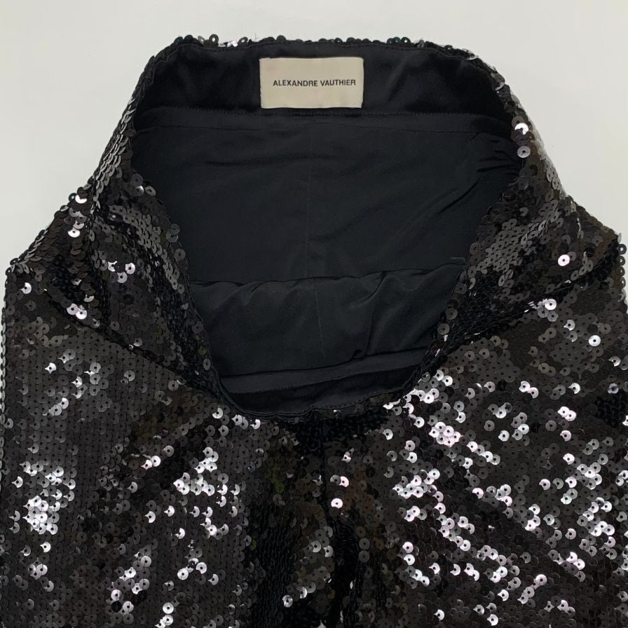 アレクサンドルボーティエ スパンコール ひざ丈パンツ スパッツ レディース サイズ38 ブラック ALEXANDRE VAUTHIER 【AFB16】