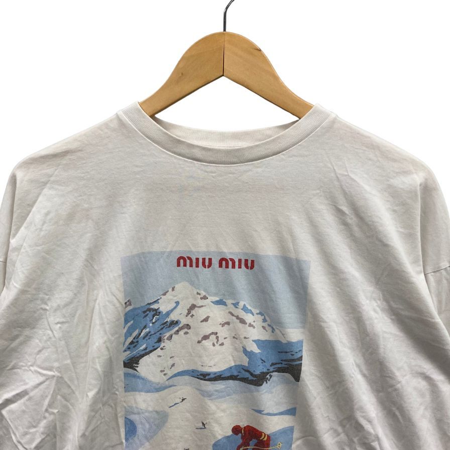 美品◆ミュウミュウ ロングスリーブTシャツ Mサイズ(170)MJ806 1Z3J MIUMIU 【AFB20】