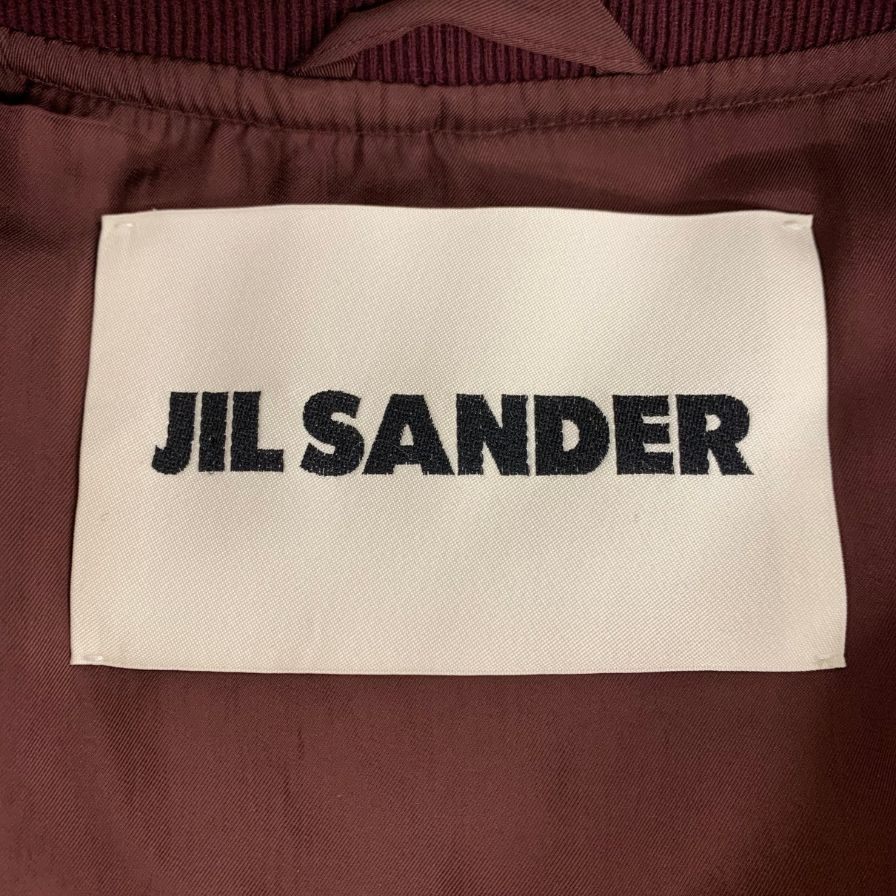 美品◆ジルサンダー 22AW ボンバージャケット ショート丈 ボルドー メンズ サイズ48 JIL SANDER 【AFA22】