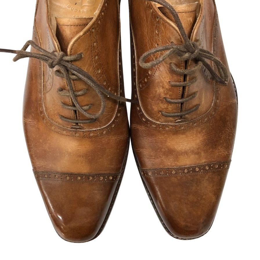 ヴァーシュ クオーターブローグ メンズ コニャックブラウン EU40.5 Vass Shoes ビジネスシューズ 約25.5cm【LA】【中古】