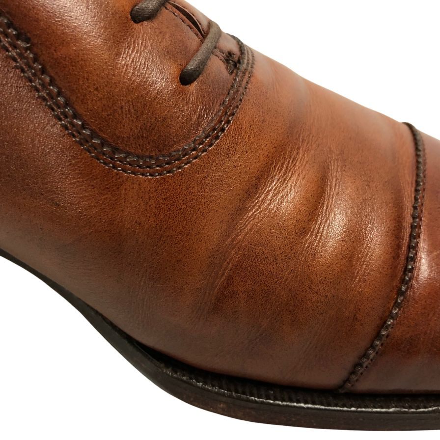 クロケット&ジョーンズ レザーシューズ スタンフォード アデレード ストレートチップ ブラウン メンズ サイズUK8D CROCKETT&JONES STAMFORD ビジネスシューズ 約26.5cm【LA】【中古】