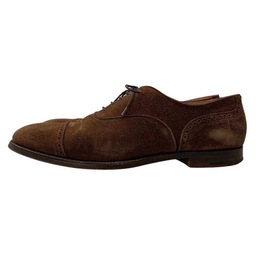 クロケット&ジョーンズ レザーシューズ パンチドキャップ フェアフォード スエード メンズ ブラウン サイズ9 CROCKETT&JONES FAIRFORD 約27.5cm【AFD7】