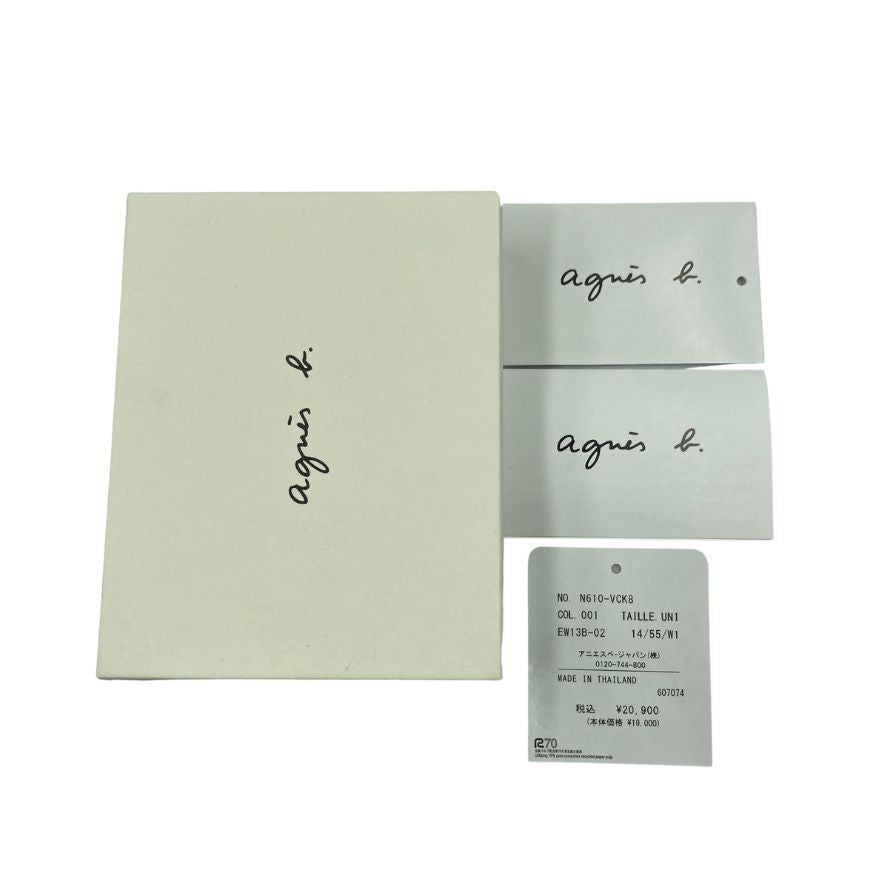 アニエスベー 財布 サフィアーノ 二つ折り レザーウォレット レディース EW13B-02 ブラック agnes.b【AFI4】