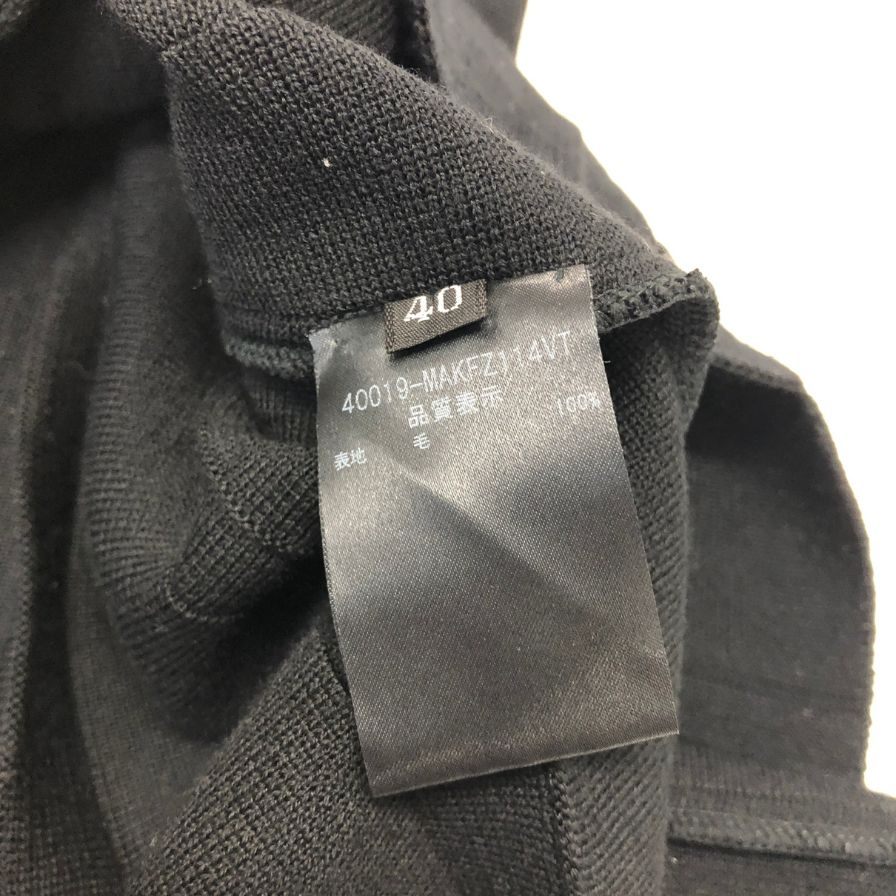 美品◆フォクシ―ニューヨーク ノースリーブ トップス チュニック プリーツあしらい 40019 ウール ブラック サイズ40 FOXEY NEWYORK 【AFB34】
